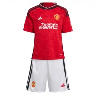 Camiseta Manchester United Diogo Dalot #20 Primera Equipación Replica 2023-24 para niños mangas cortas (+ Pantalones cortos)